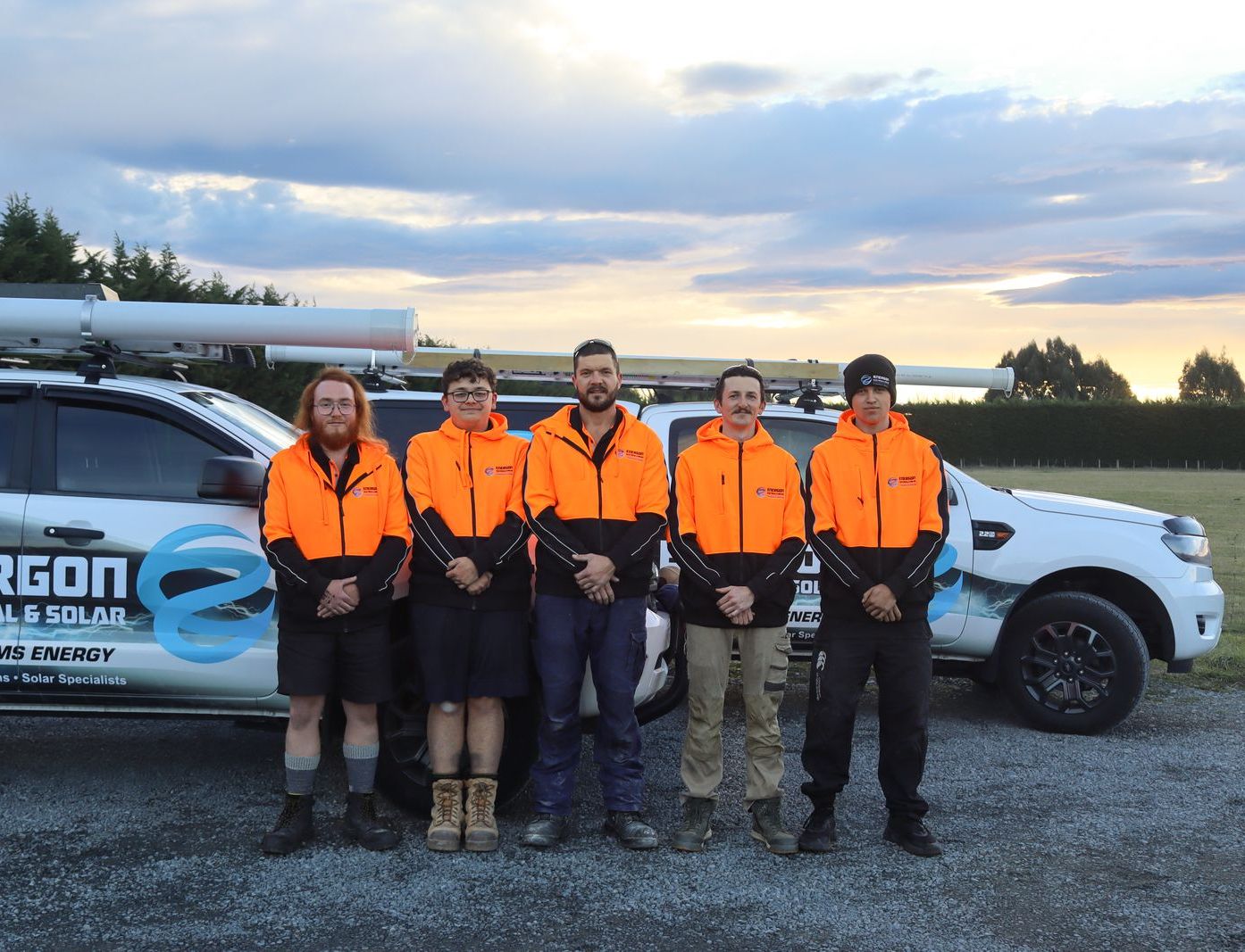 The Energon Electrical and Solar team with their vans